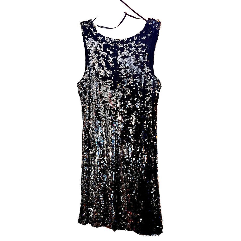 Olivia Matthews Black & Silver Sequins Cocktail Dress Size 6